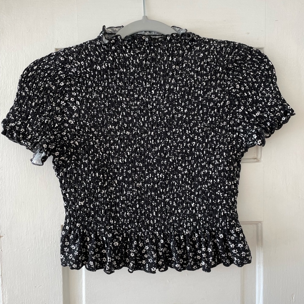 Aqua stretchy mock neck top